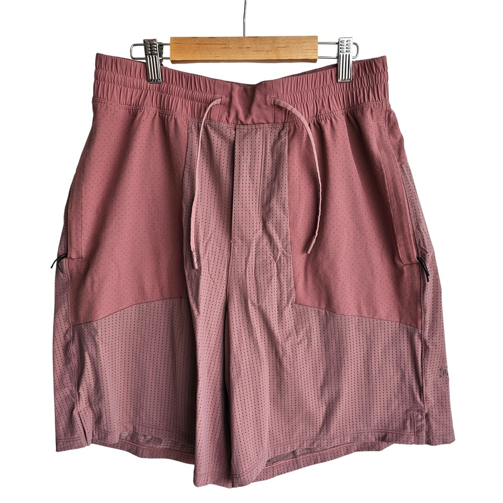 Lululemon Mens Step Back Jump Short 8" Mesh Pockets Drawstring Waist Red Dust M
